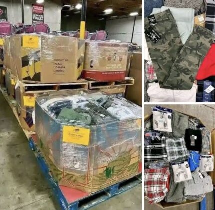 Mixed pallets of men’s clothing